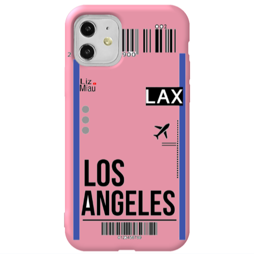 Apple iPhone 11  Los angeles Pink Colored Silicone TPU Θήκη