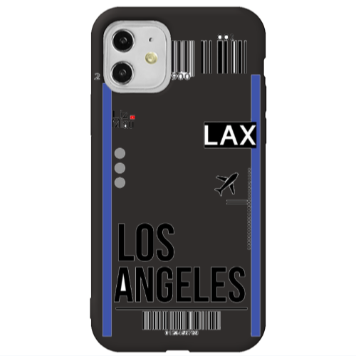 Apple iPhone 11  Los angeles Black Colored Silicone TPU Θήκη