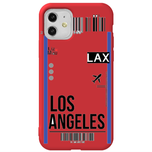 Apple iPhone 11  Los angeles Red Colored Silicone TPU Θήκη