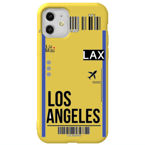Apple iPhone 11  Los angeles Yellow Colored Silicone TPU Θήκη