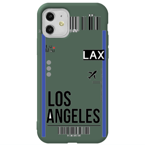 Apple iPhone 11  Los angeles Dark Green Colored Silicone TPU Θήκη