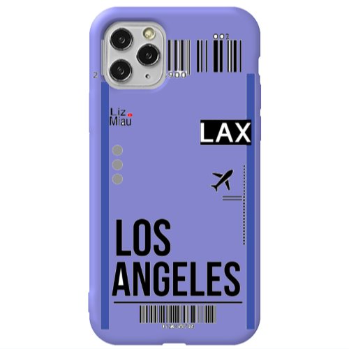 Apple iPhone 11 Pro Los angeles Purple Colored Silicone TPU Θήκη