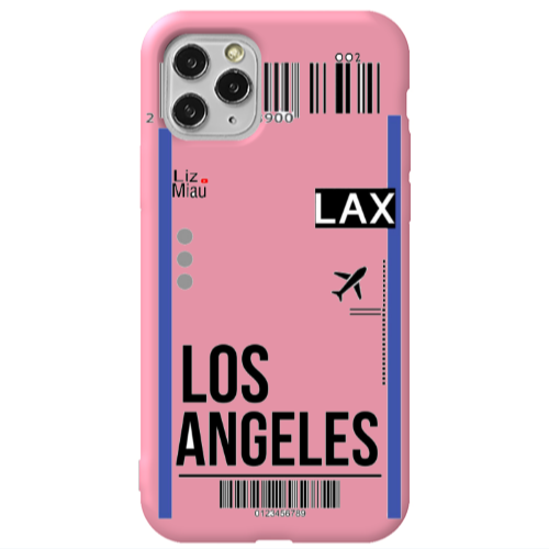 Apple iPhone 11 Pro Los angeles Pink Colored Silicone TPU Θήκη