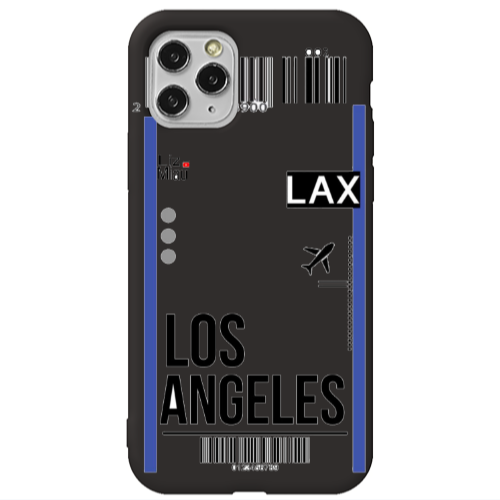 Apple iPhone 11 Pro Los angeles Black Colored Silicone TPU Θήκη