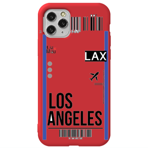 Apple iPhone 11 Pro Los angeles Red Colored Silicone TPU Θήκη
