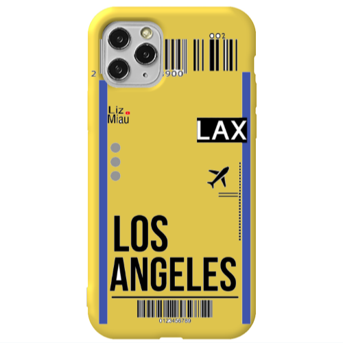 Apple iPhone 11 Pro Los angeles Yellow Colored Silicone TPU Θήκη