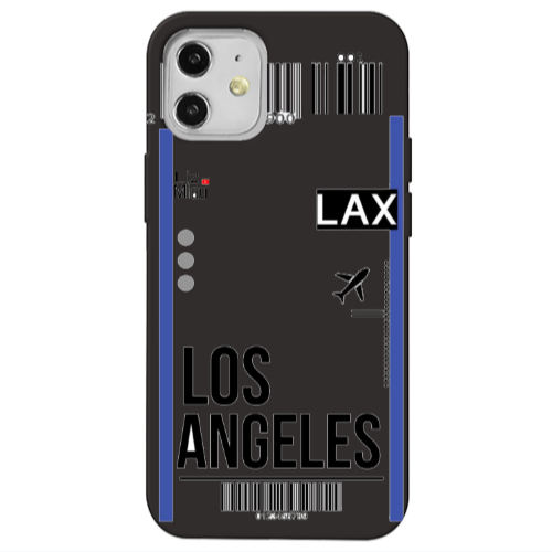 Apple iPhone 12 Los angeles Black Colored Silicone TPU Θήκη