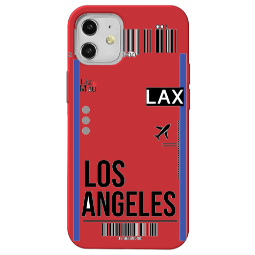 Apple iPhone 12 Los angeles Red Colored Silicone TPU Θήκη