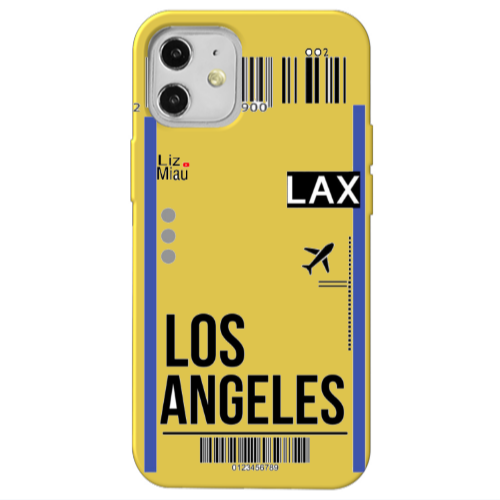 Apple iPhone 12 Los angeles Yellow Colored Silicone TPU Θήκη
