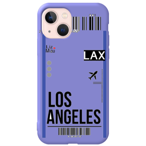 Apple iPhone 13 Los angeles Purple Colored Silicone TPU Θήκη