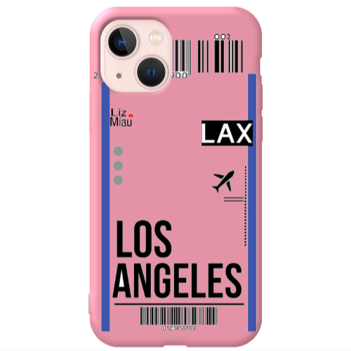 Apple iPhone 13 Los angeles Pink Colored Silicone TPU Θήκη