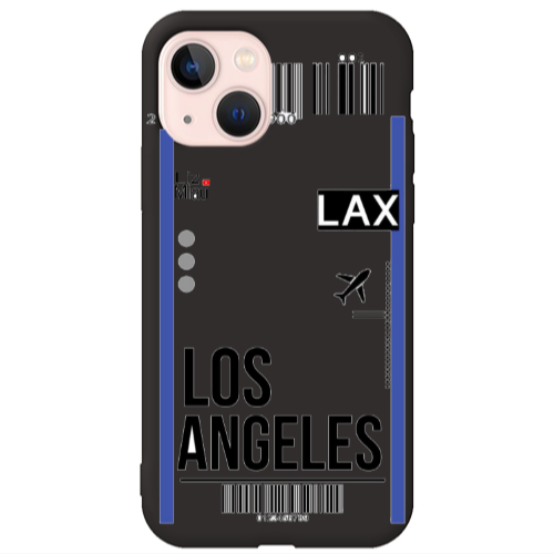 Apple iPhone 13 Los angeles Black Colored Silicone TPU Θήκη