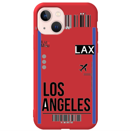 Apple iPhone 13 Los angeles Red Colored Silicone TPU Θήκη