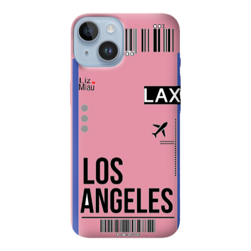 Apple iPhone 14  Los angeles Pink Colored Silicone TPU Θήκη