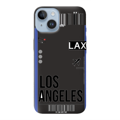 Apple iPhone 14  Los angeles Black Colored Silicone TPU Θήκη