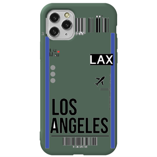 Apple iPhone 11 Pro Max Los angeles Dark Green Colored Silicone TPU Θήκη