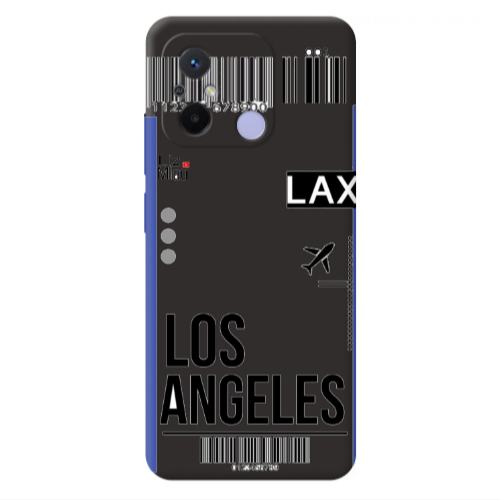 Xiaomi Redmi 12C Los angeles Black Colored Silicone TPU Θήκη