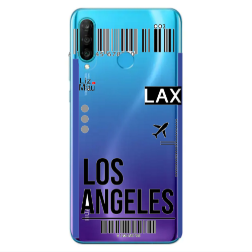 Huawei P30 Lite Los angeles Transparent Silicone TPU Θήκη