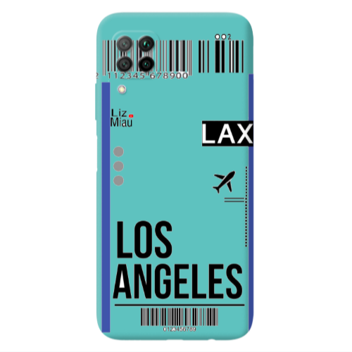 Huawei P40 Lite Los angeles Turquoise Colored Silicone TPU Θήκη