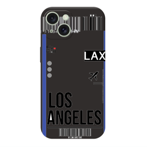 Apple iPhone 15 Los angeles Black Colored Silicone TPU Θήκη