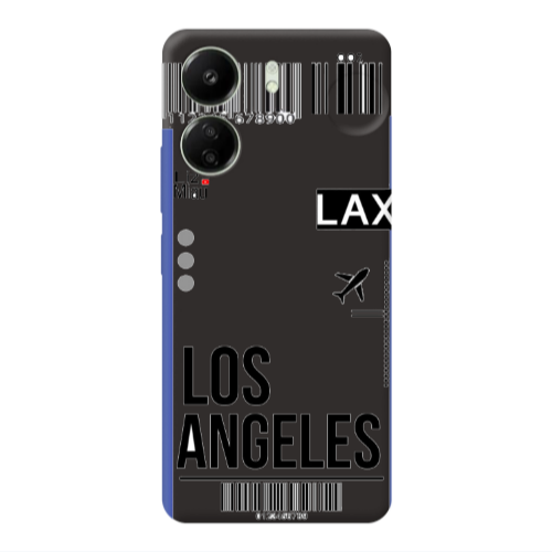Xiaomi Redmi 13C Los angeles Black Colored Silicone TPU Θήκη