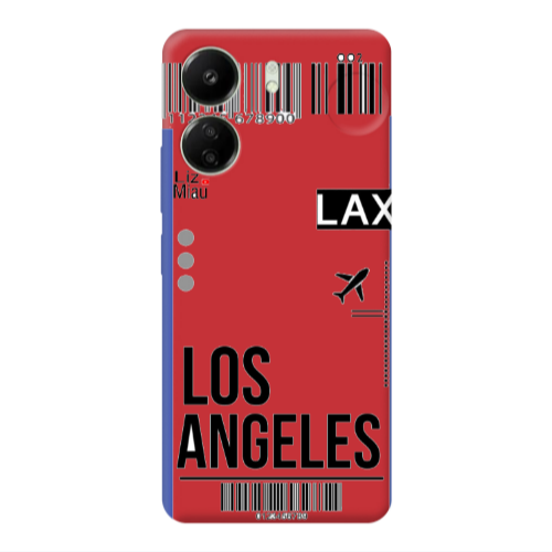 Xiaomi Redmi 13C Los angeles Red Colored Silicone TPU Θήκη