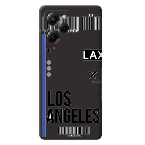 Xiaomi Poco X5 Pro Los angeles Black Colored Silicone TPU Θήκη