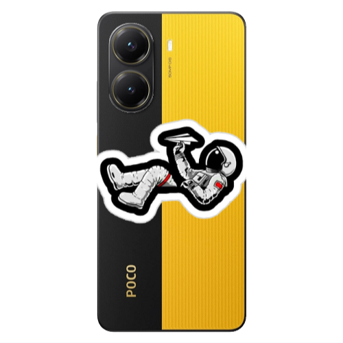 Xiaomi Poco X7 Pro Astronaut flies a plane Transparent Silicone TPU Θήκη