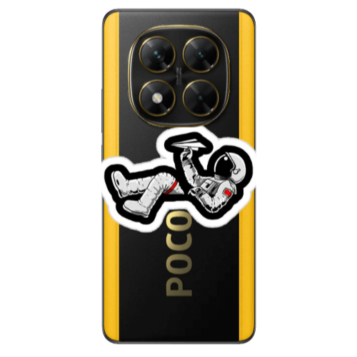 Xiaomi Poco X7 Astronaut flies a plane Transparent Silicone TPU Θήκη