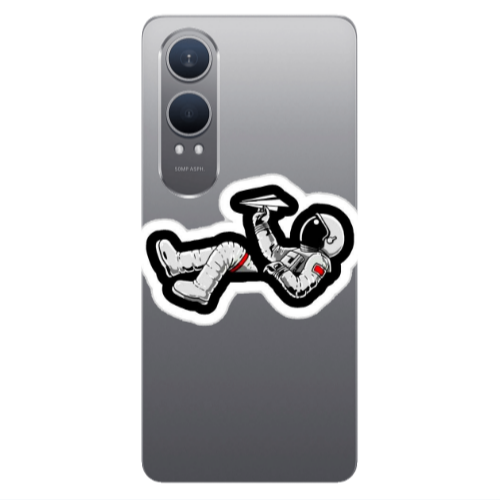 Oneplus Nord Ce 4 lite Astronaut flies a plane Transparent Silicone TPU Θήκη