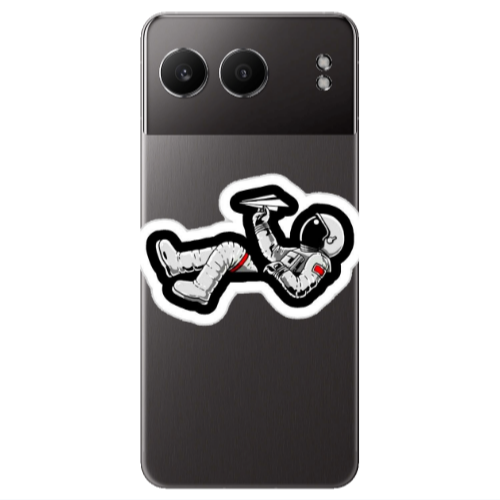 Oneplus Nord 4 Astronaut flies a plane Transparent Silicone TPU Θήκη