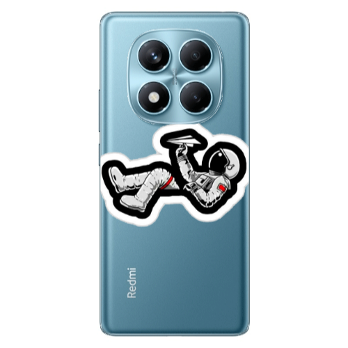 Xiaomi Redmi Note 14 Pro Astronaut flies a plane Transparent Silicone TPU Θήκη
