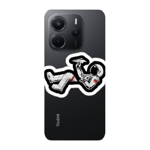 Xiaomi Redmi Note 14 Astronaut flies a plane Transparent Silicone TPU Θήκη