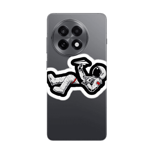 Oneplus 13 5G Astronaut flies a plane Transparent Silicone TPU Θήκη