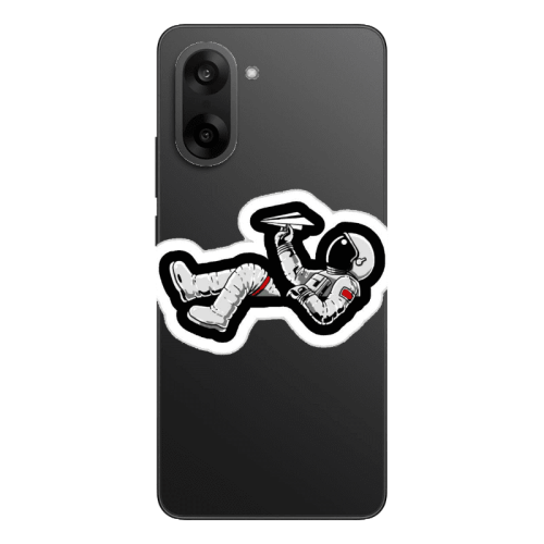 Oneplus Nord CE 5 Astronaut flies a plane Transparent Silicone TPU Θήκη
