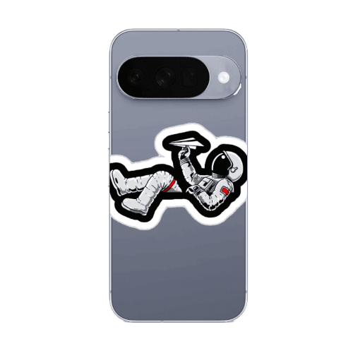 Google Pixel 10 Astronaut flies a plane Transparent Silicone TPU Θήκη