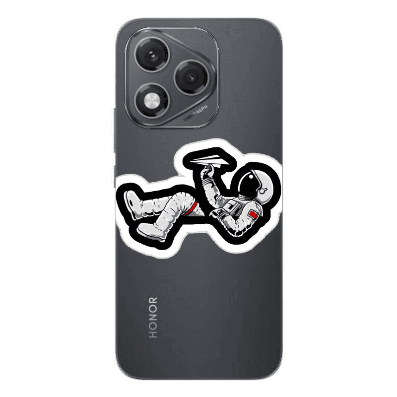 Honor 400 Lite Astronaut flies a plane Transparent Silicone TPU Θήκη