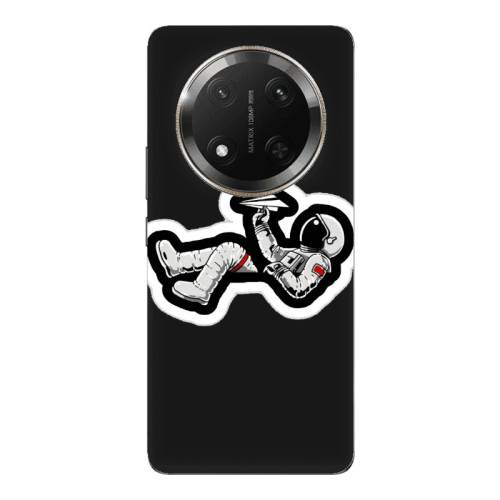 Honor Magic 7 Lite Astronaut flies a plane Black Colored Silicone TPU Θήκη