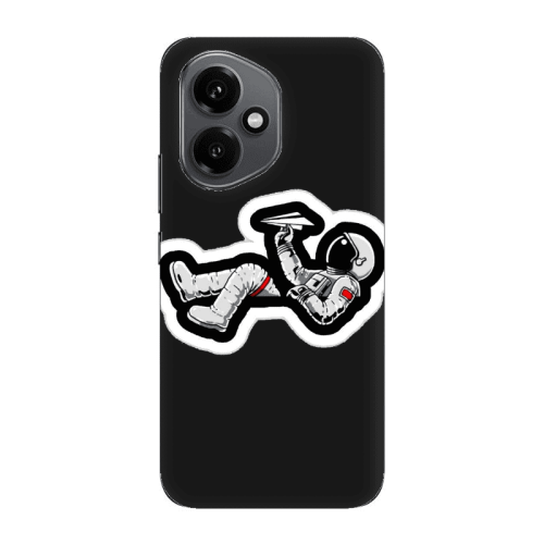 Honor Magic 400 Astronaut flies a plane Black Colored Silicone TPU Θήκη