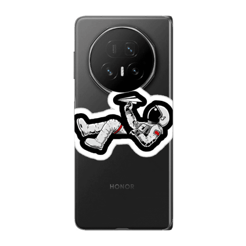 Honor Magic V5 Astronaut flies a plane Transparent Silicone TPU Θήκη