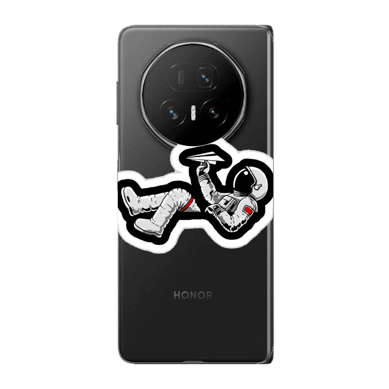 Honor Magic V5 Astronaut flies a plane Transparent Silicone TPU Θήκη