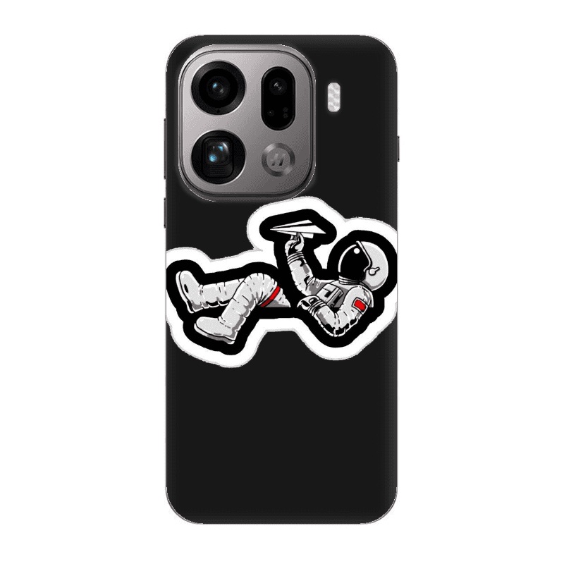 Oppo Find X9 Pro Astronaut flies a plane Black Colored Silicone TPU Θήκη