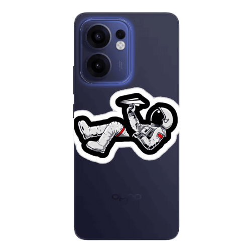 Oppo Reno13 FS Astronaut flies a plane Transparent Silicone TPU Θήκη