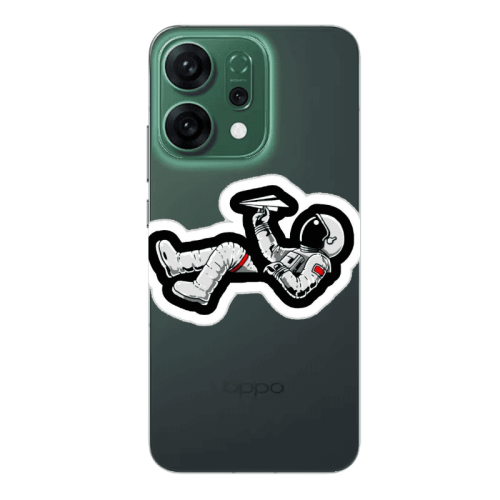 Oppo RENO 14 Astronaut flies a plane Transparent Silicone TPU Θήκη