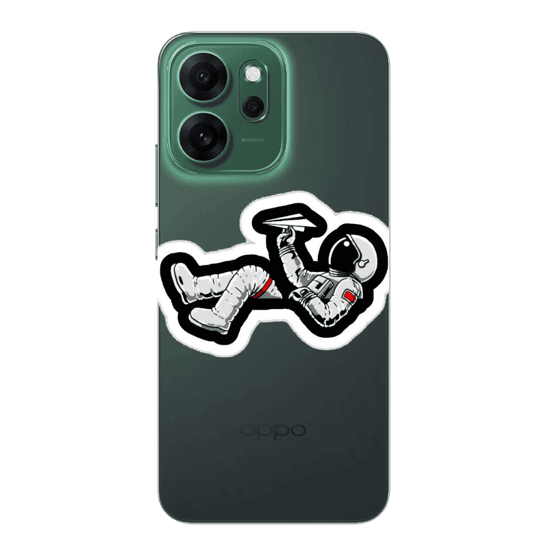 Oppo 14 F Astronaut flies a plane Transparent Silicone TPU Θήκη