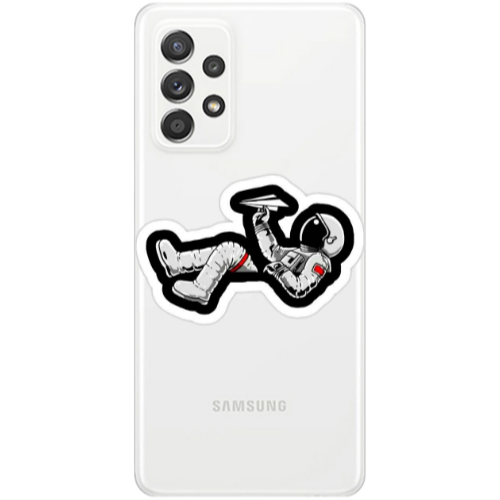 Samsung A33 Astronaut flies a plane Transparent Silicone TPU Θήκη