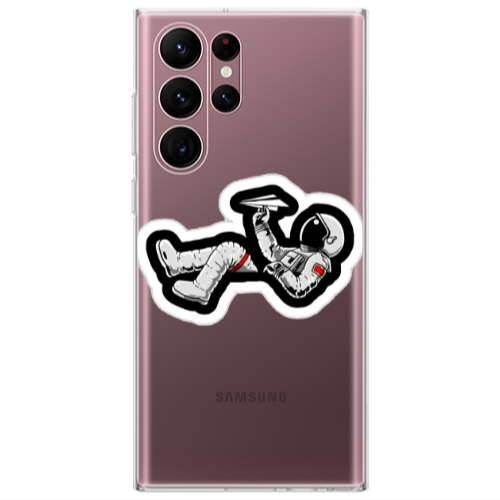Samsung S22 Ultra Astronaut flies a plane Transparent Silicone TPU Θήκη