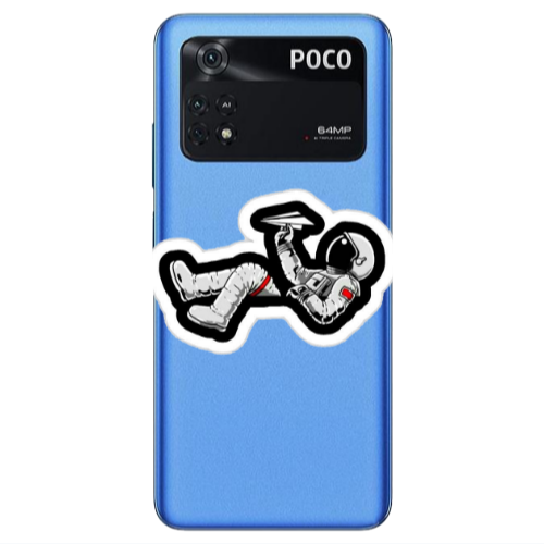 Xiaomi Poco M4 Pro 4G Astronaut flies a plane Transparent Silicone TPU Θήκη