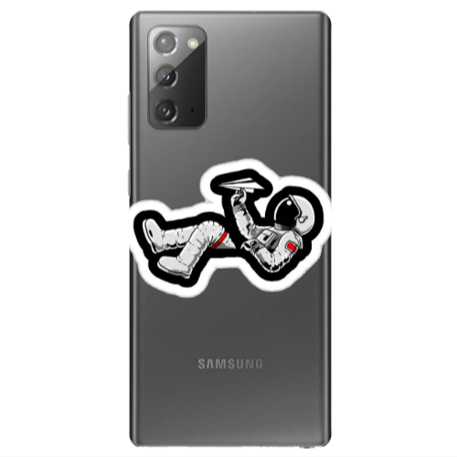 Samsung Note 20 Astronaut flies a plane Transparent Silicone TPU Θήκη