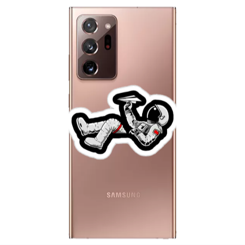 Samsung Note 20 Ultra Astronaut flies a plane Transparent Silicone TPU Θήκη